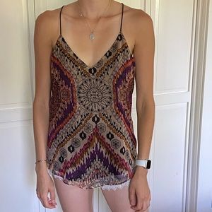 Lavender Brown printed tank